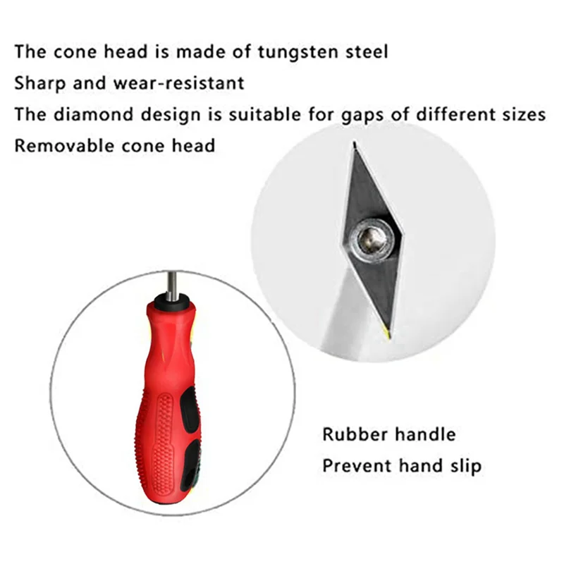 

WORTHOWN-4-Piece Slotting Machine Set Grouting Removal Tool Caulking Triangle Blade Corner Scraper Floor Tile Seam Cleaning Cone