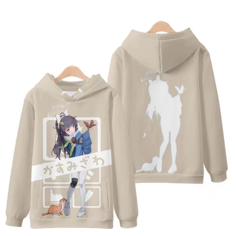 لعبة الأزرق الأرشيف تأثيري هوديس ثلاثية الأبعاد طباعة الرجال النساء أنيمي بلوزات البلوز الخريف/الشتاء Harajuku هوديي Y2k معطف رياضي