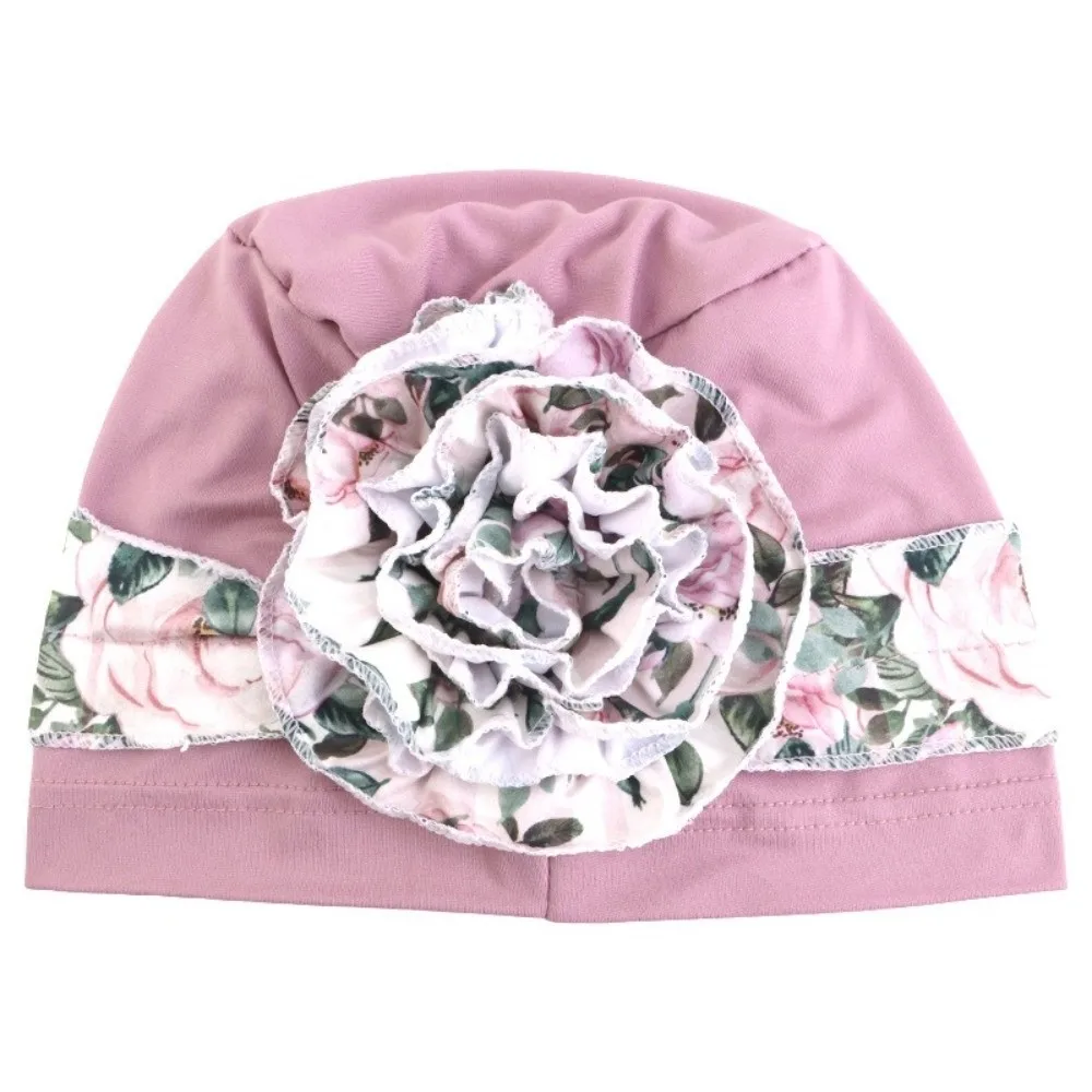 

Postpartum Headscarf Big Flower African Turban Breathable Comfortable Muslim Hijab Caps Chemo Cap Hats For Women