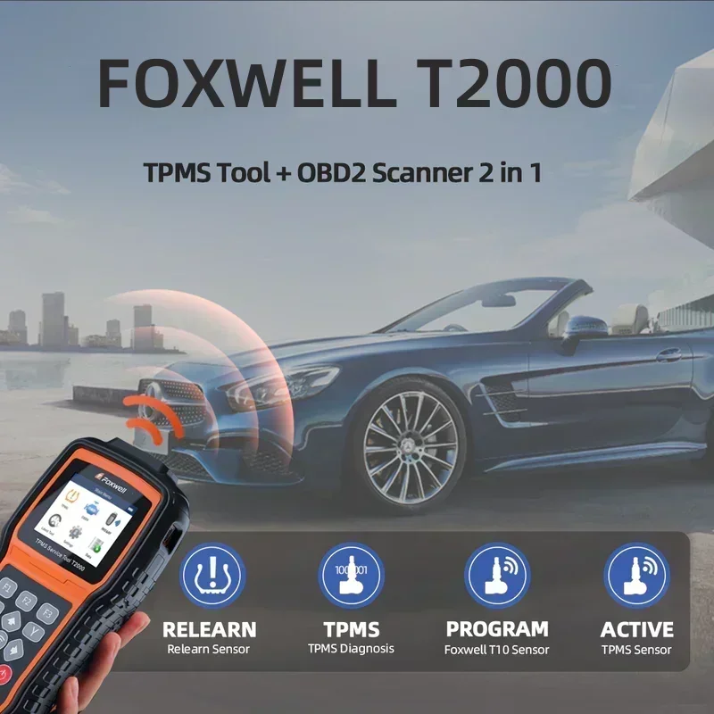 FOXWELL T2000 TPMS Diagnosis  And Maintenance Tool T10 Tyre TPMS Sensors Diagnos PK T1000e Car Tire Pressure Monitoring System