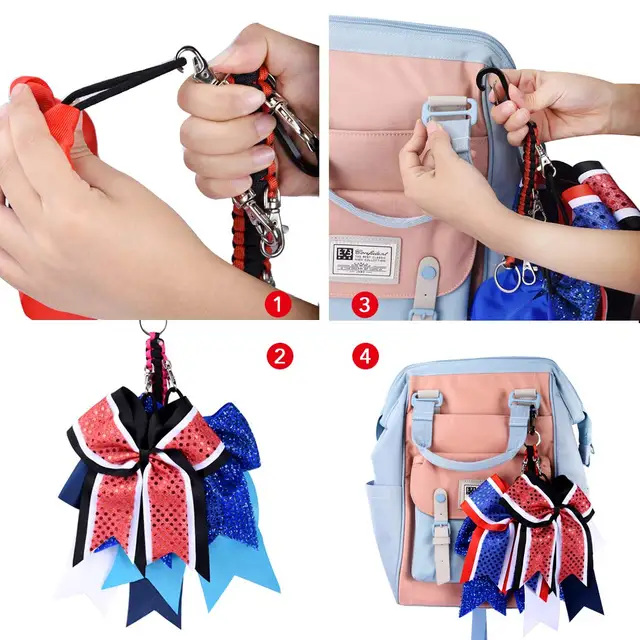 Paracord Handmade Cheer Bows Holder for Cheerleading Teen Girls High School College Sports Girl Boys Casual 3