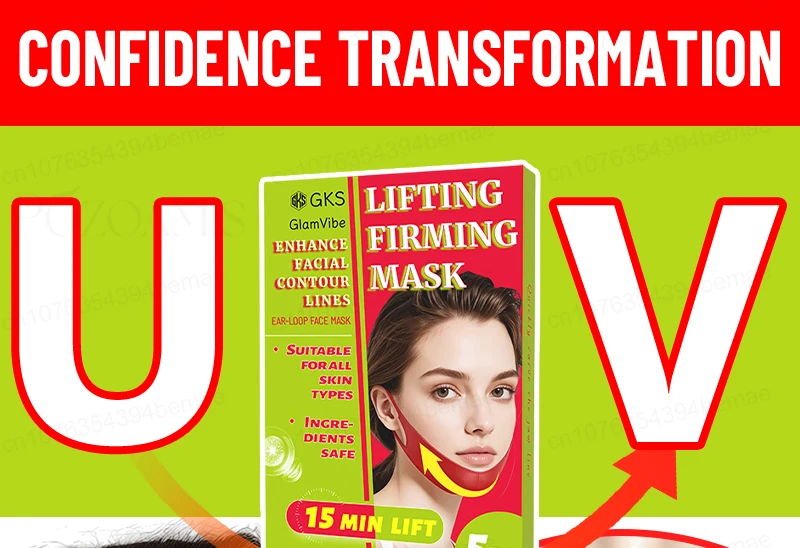 V-face Repair Mask, Eliminates double Chin, improves facial contouring, shaping bandage, quickly slims the face, removes masseter muscle, facial lifting band, anti-aging, deep hydration, creating a V-shaped face.
