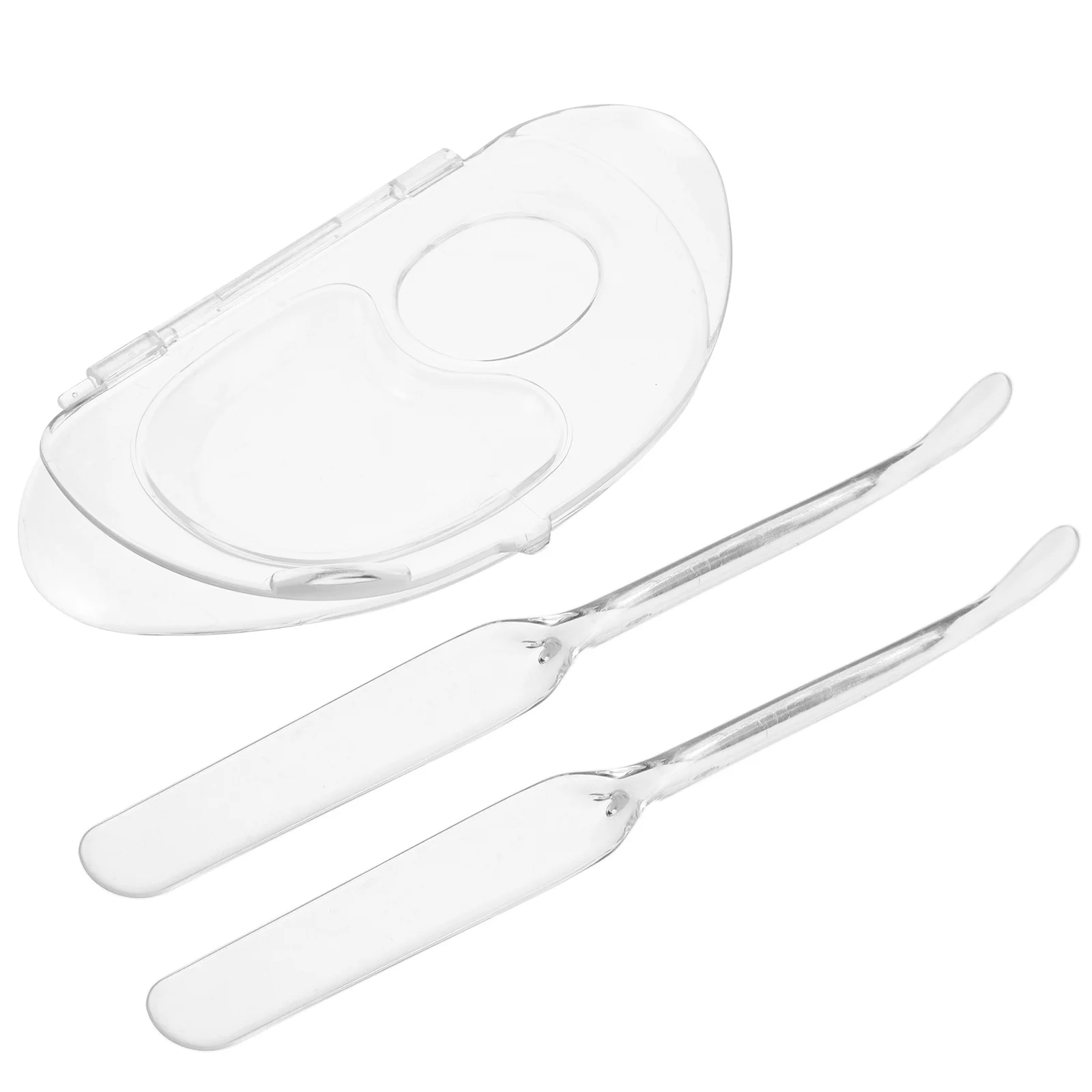 2 set tavolozza per miscelazione fondotinta tavolozza per trucco acrilico trasparente tavolozza a mano kit di strumenti di miscelazione pieghevole per fondotinta liquido