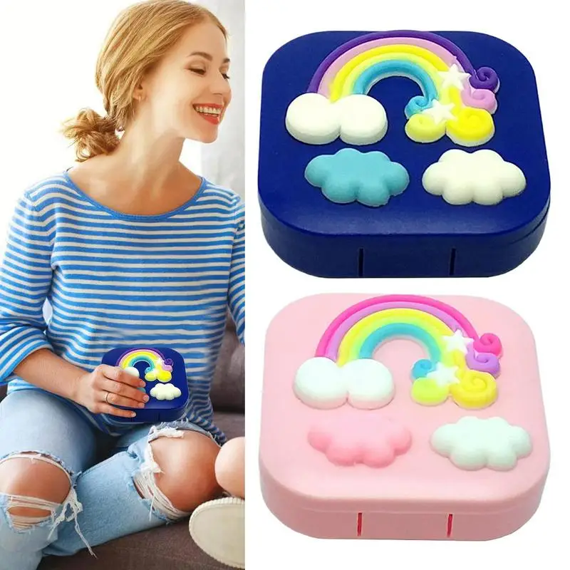 Tooth Keepsake Box Rainbow Teeth Storage Holder Cloud Teeth Storage Holder Creative Lost Tooth Holder Adorable For Girls And