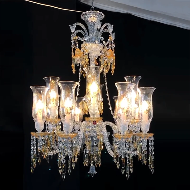 French Luxury Design Villa Hotel Candle Chandelier Indoor Decorative Living Room Master Bedroom High Quality Crystal Luminaire