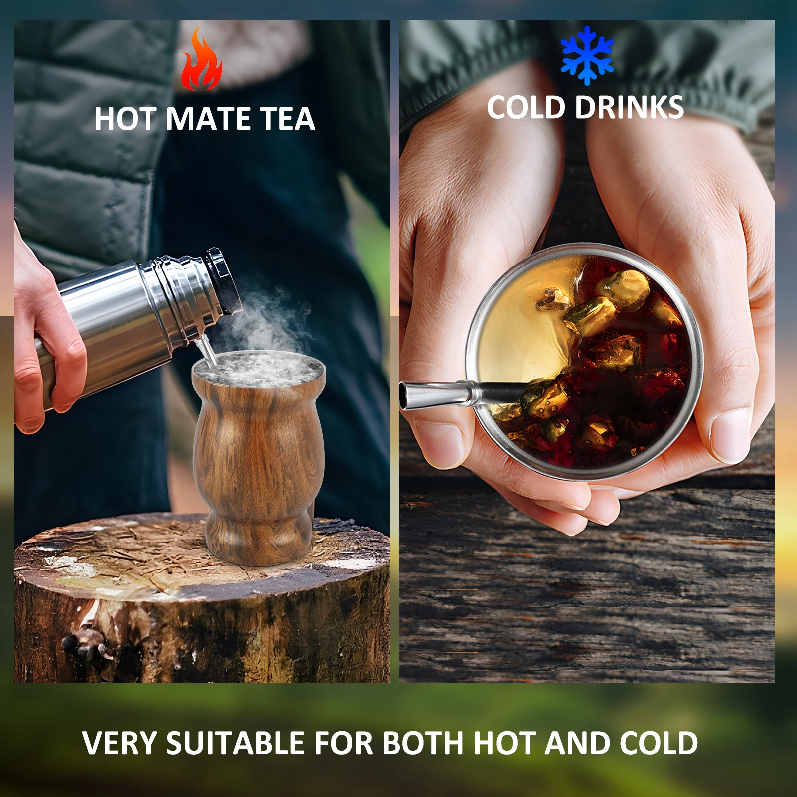 Yerba Mate Cup Natural Gourd/Tea Cup Set 304 Stainless Steel Coffee Water Mate Cup With Bombillas and Cleaning Brush