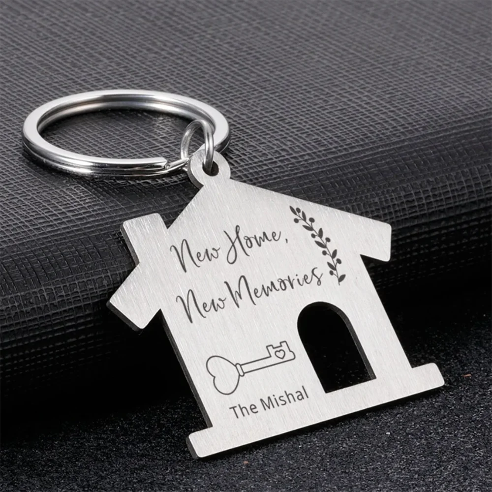 Personalized and Customized Stainless SteelKeychain, Couple Keychain, new Home, new Memories, New House Gifts