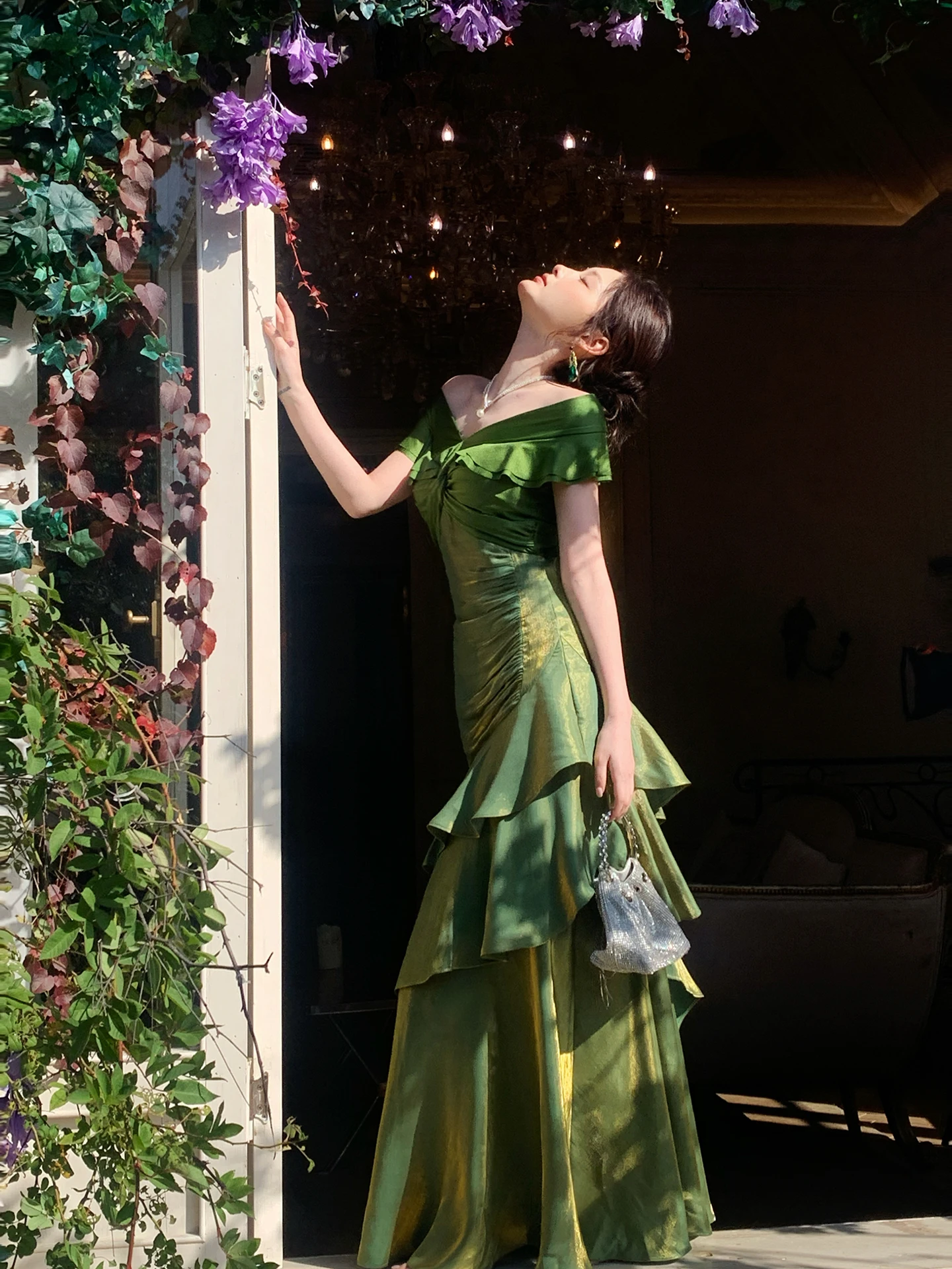 

Элегантное вечернее платье на одно плечо для свадьбы, юбилея, торжественных мероприятий, бала, бренд GJFD, китайский производитель