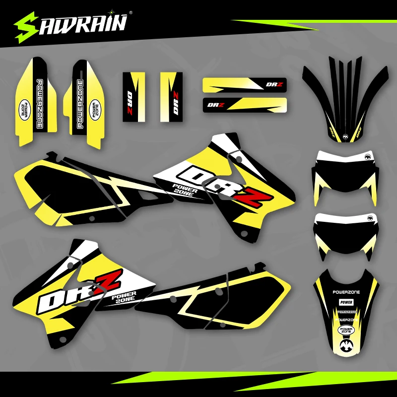 

Sawrain Motorcycle Graphics Backgrounds Decal Stickers Kits for SUZUKI 99-22 DRZ400-S-SM-E 04