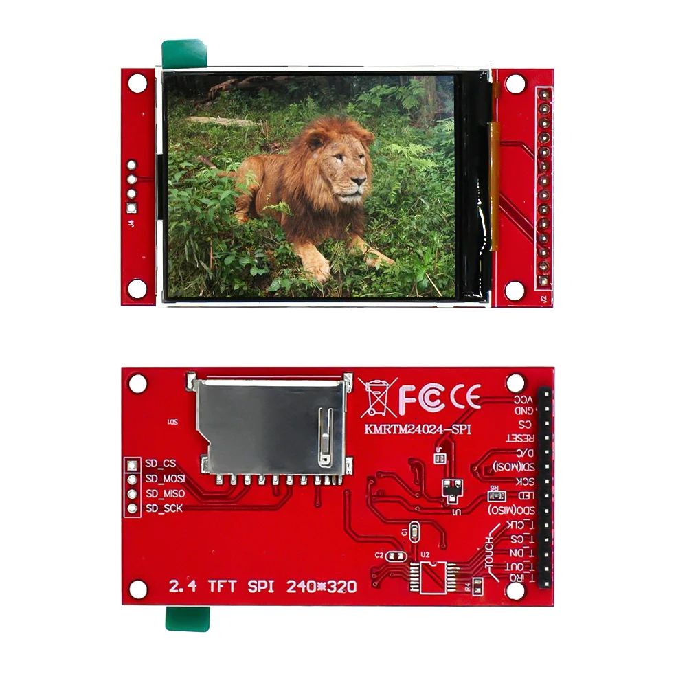 SPI TFT LCD Touch Panel, Módulo Serial Port com PBC ILI9341, Display LED branco, 240x320, 2.4 ", 3.3V