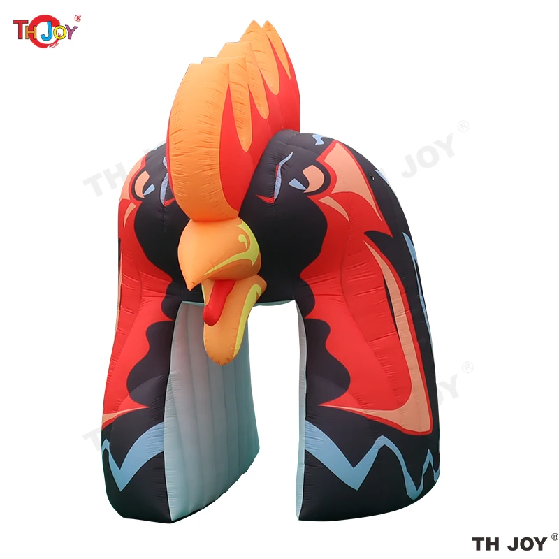5m hoog Ontwerp aanpassen Giant Outdoor opblaasbare haan tunnel ingangstent voor promotie