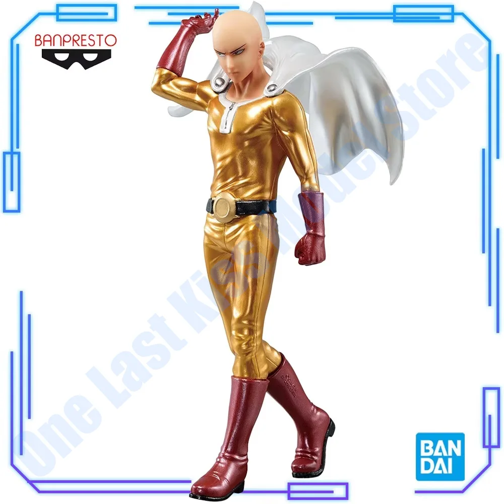 In Stock Bandai Original Genuine Banpresto One Punch Man DXF Premium Figure Saitama Metalic Color 20cm Collections Model Toys