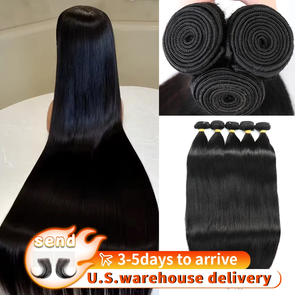 Mechones rectos de hueso vietnamita de 34 pulgadas, cabello humano 100% mechones de cabello crudo originales, tejido de cabello humano, 3 y 4 ofertas de extensiones para mujeres