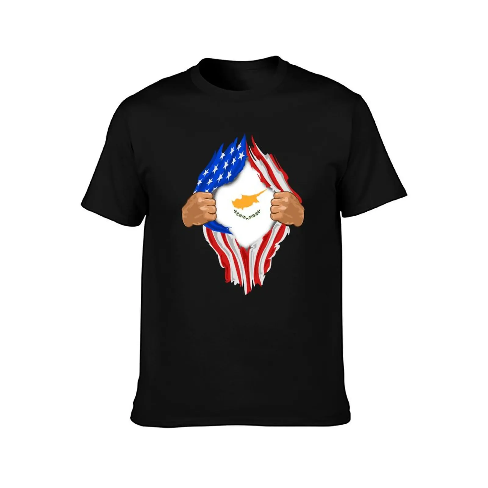 Cypriot Blood Inside Me Design | Cyprus Flag Gift T-Shirt Daily Wear Plain Short Sleeve Shirt T-Shirt