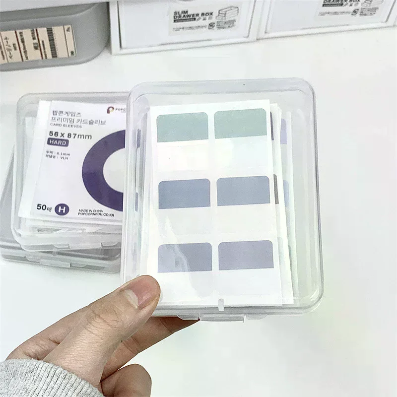 Storage Box Card Holder Film Storage Box Sticker Stationery Storage Box Square Clear Jewelry Storage Case Sorter Box Transparent