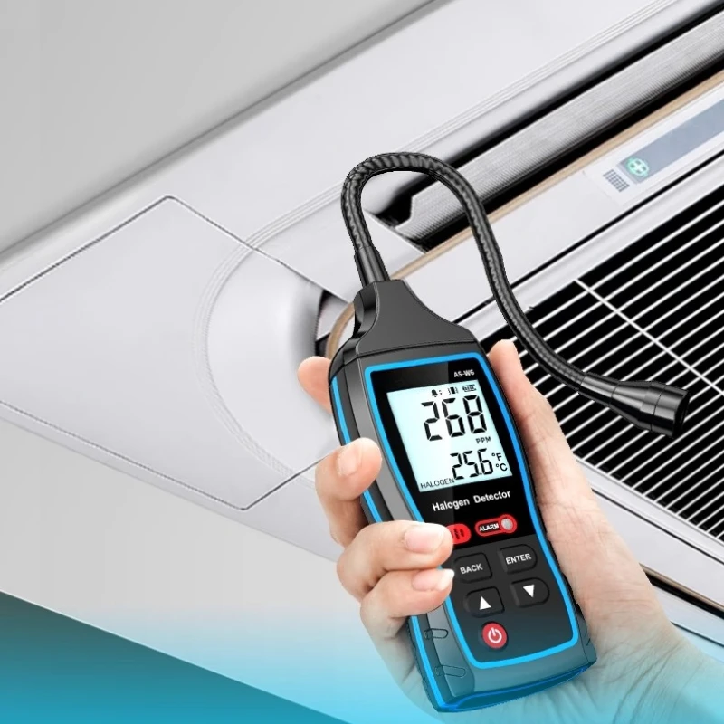 كاشف تسرب المبردات الهالوجين الشم 0-1000PPM كاشف غاز الفريون LCD بطارية تعمل بالطاقة المنزل الصناعي #3