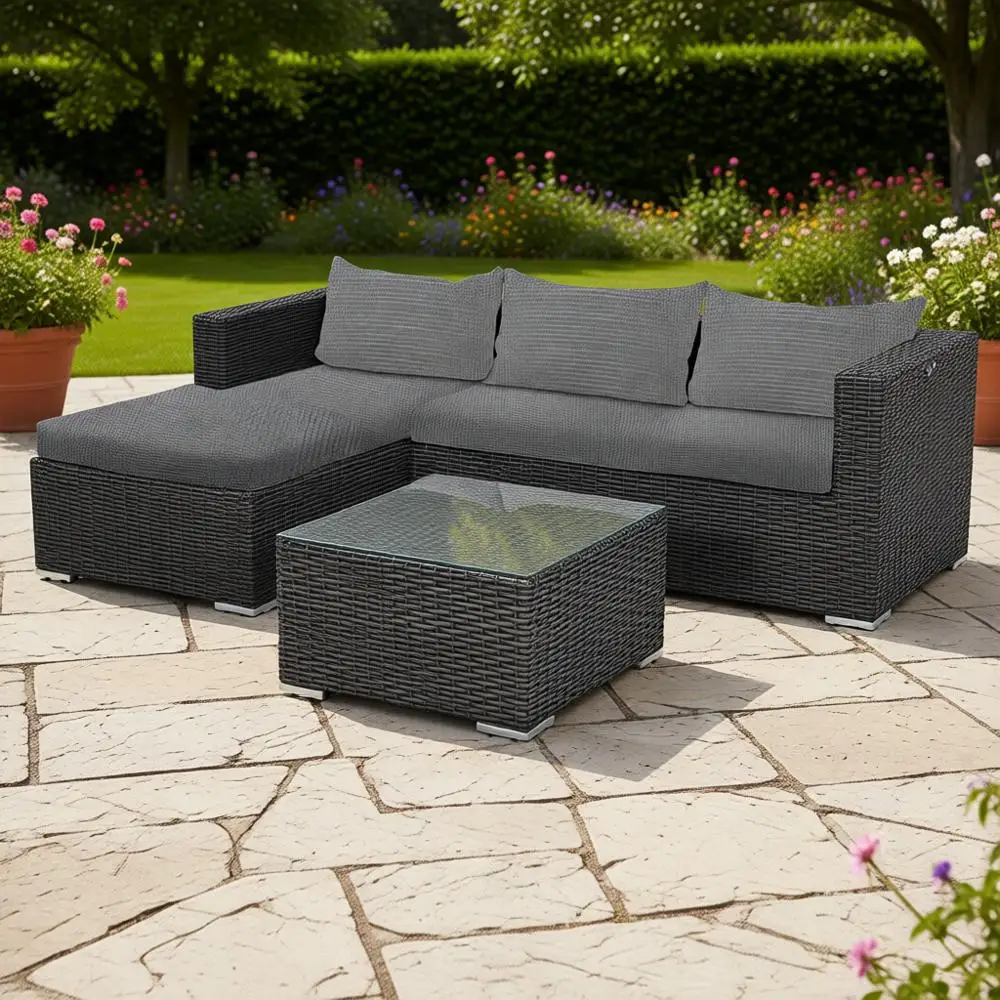 

8-Piece Stretch Patio Furniture Covers - Outdoor Couch & Sofa Slipcovers, Washable & Reusable, Waterproof Grey Cushion Protector