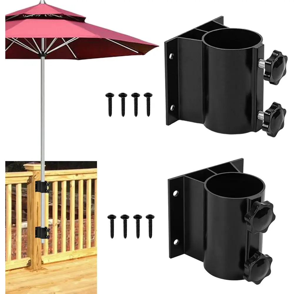 

2PCS Patio Umbrella Holder, Outdoor Umbrella Base Clamp Mount Bracket or Deck Railing, Mount to Deck, Balcony or Outdoor Courtya