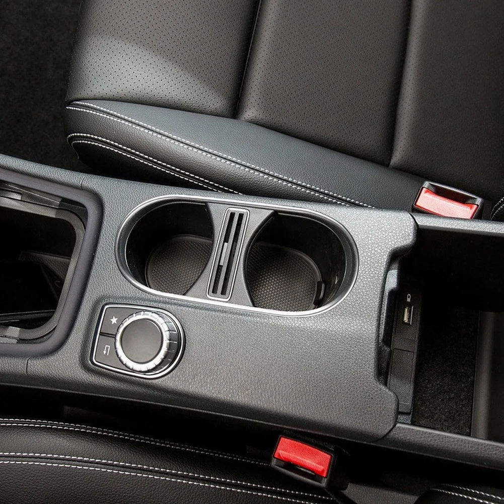 Dashboard Sticker Cup Holder Trim For Car Center Console Hassle-free Setup Silver Finish Design For Benz A Class W176
