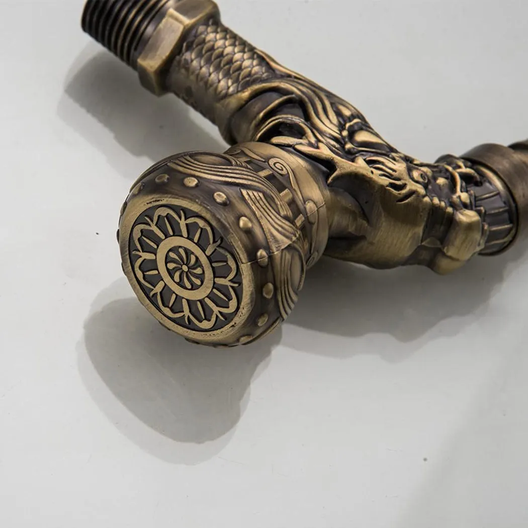 

Антикварный бронзовый настенный кран для сада и улицы, декоративный водопроводный кран из цинкового сплава с одной ручкой