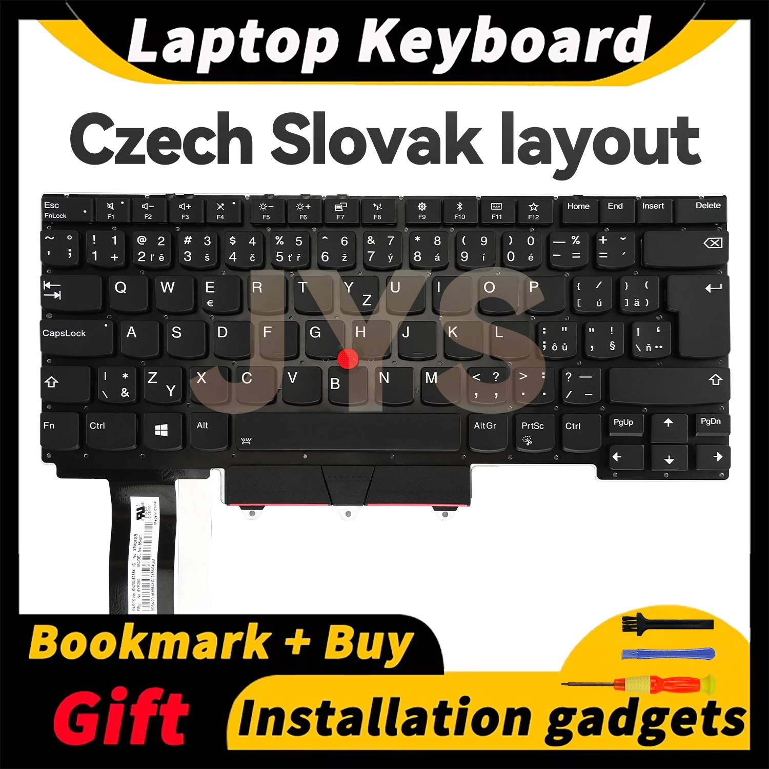 

Laptop keyboard with backlit Czech Slovak layout For Lenovo ThinkPad E14 Gen1/R14 Gen1/S3 Gen1 keyboards internal black