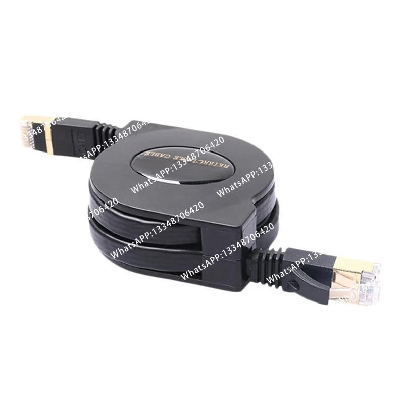 Câble LAN Cat7 RJ45 de 5 pieds, câble Ethernet rétractable réglable, câble réseau Internet plat pour ordinateur, routeur, ordinateur portable