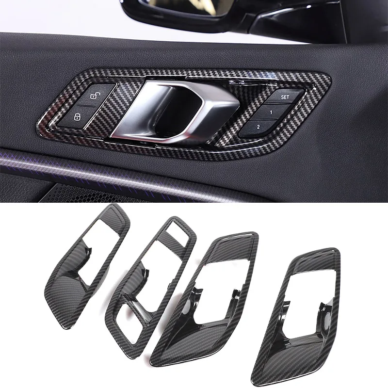 Für BMW 1 Serie 2 Serie F40 F44 2020-2024 ABS Carbon Faser/Schwarz Auto Innen Griff Dekorative rahmen Aufkleber Auto Zubehör