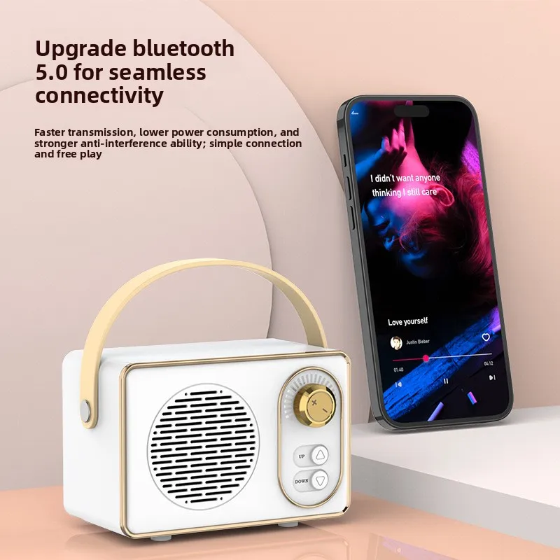 Mini Retro-Style Bluetooth Speaker: Instagram-Featured, Portable & Wireless Outdoor Speaker
