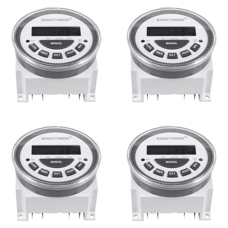 

4X SINOTIMER Tm-619H-2 230Vac 7 Days Weekly Programmable Digital Timer Lighting Switch Output 220V Voltage With Cover