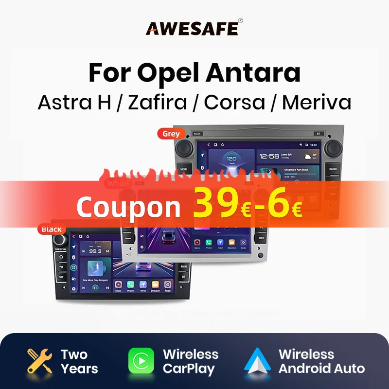 AWESAFE  For Opel Astra H J Vectra Vauxhall Antara Zafira Corsa C D Vivaro Meriva Veda CarPlay Android Auto RadioCar autoradio