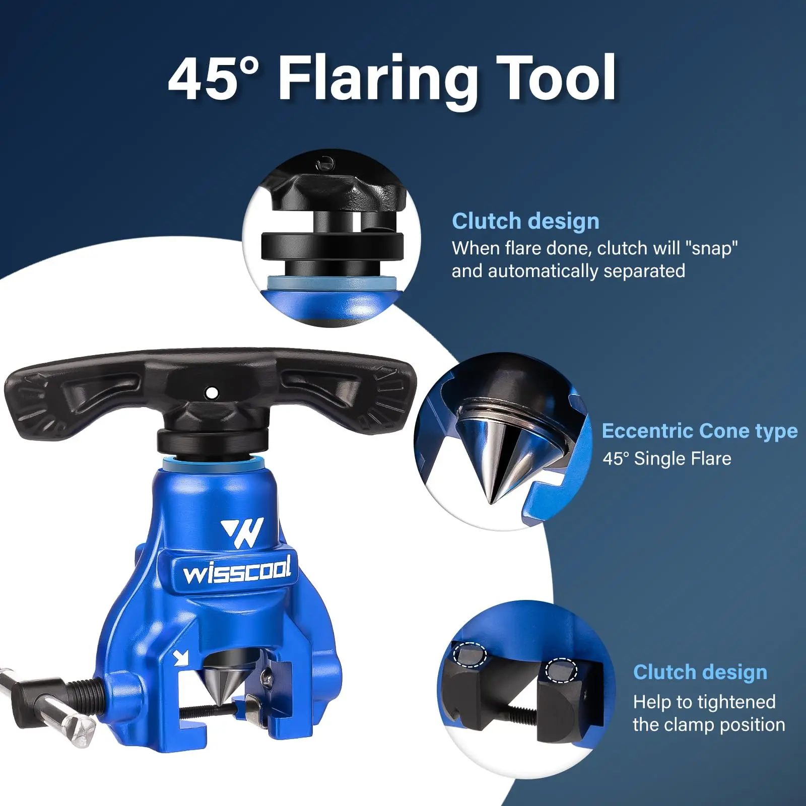 Wisscool WS-806FT Lightweight Portable Aluminum Flaring Tool Set Manual Copper Pipe Expander HVAC Auto Repair Tools