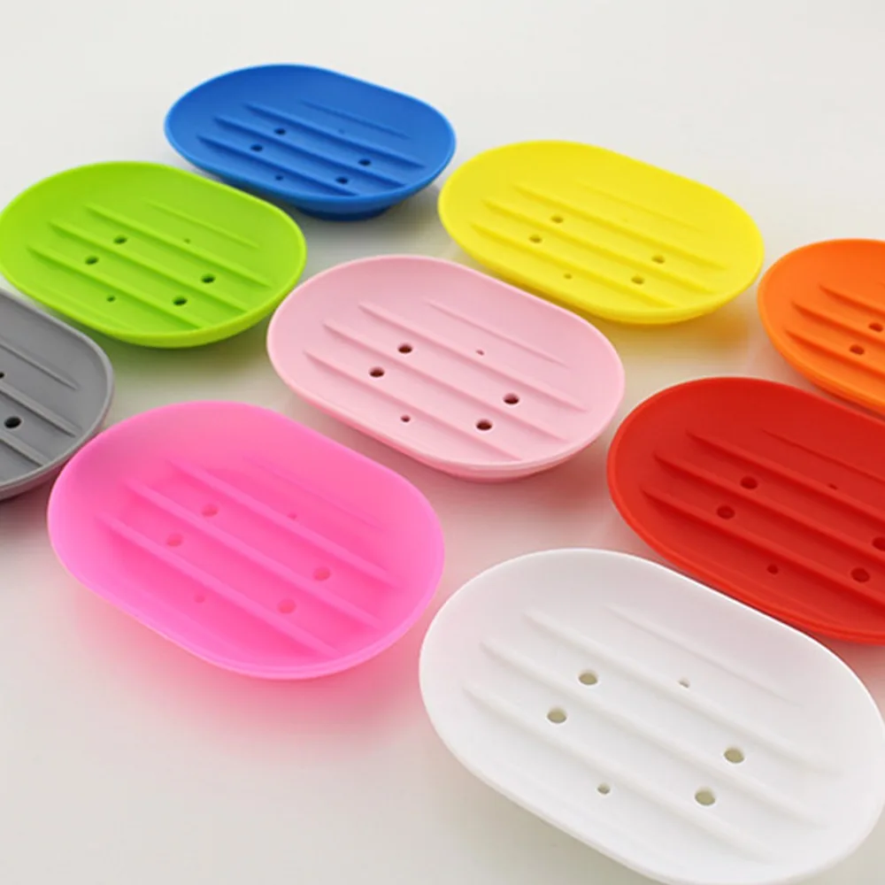 Silicone Soap Dishes Durable Multipurpose Easy to Clean Soap Holder Self Draining Soap Sponge Drainer Tray Kitchen Sink