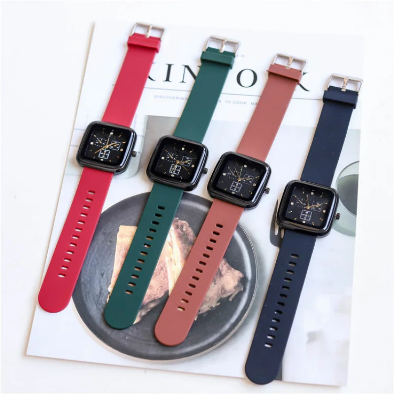 Reloj de moda juvenil para hombre, estudiante de secundaria, reloj de decoración mecánica, tendencia de personalidad, reloj de cuarzo con Esfera Grande para mujer