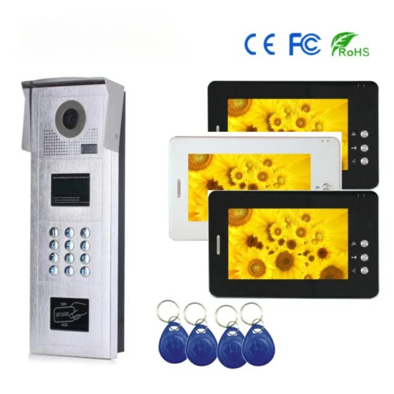 CAT-5 Apartments Access Control System Video Door Phone 12V HD Wireless Video Intercom