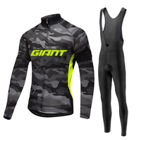 GIANT Cycling Jersey Set with Pocket, Long Sleeve, New Design, Bib, Long Pants, Bicycle Clothes, 2022