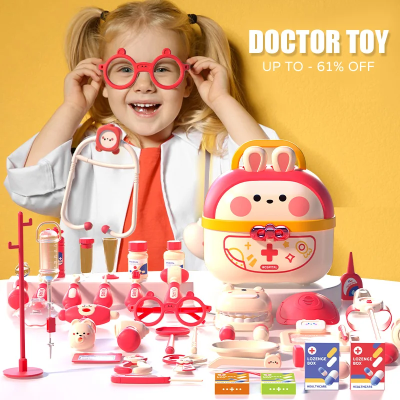 Ensemble de jouets de médecin pour enfants, stéthoscope d'hôpital, accessoires de costume, maison de jeu pour enfants, infirmière médicale, jouets professionnels pour filles