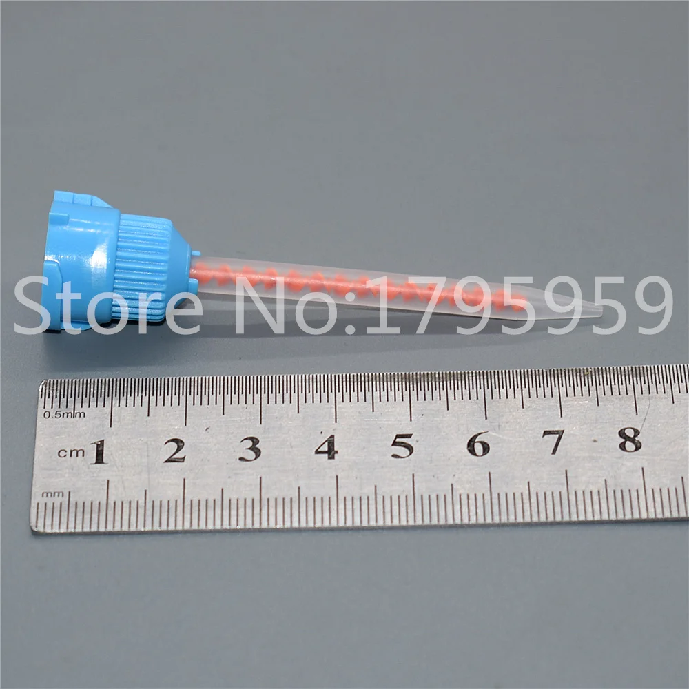 50 pezzo AB Colla 10:1 Ugello di Miscelazione Adesivo Applicatore Miscelatore Statico Pistola di Calafataggio Dispenser A Doppia Cartuccia Rotonda Ugello di Miscelazione