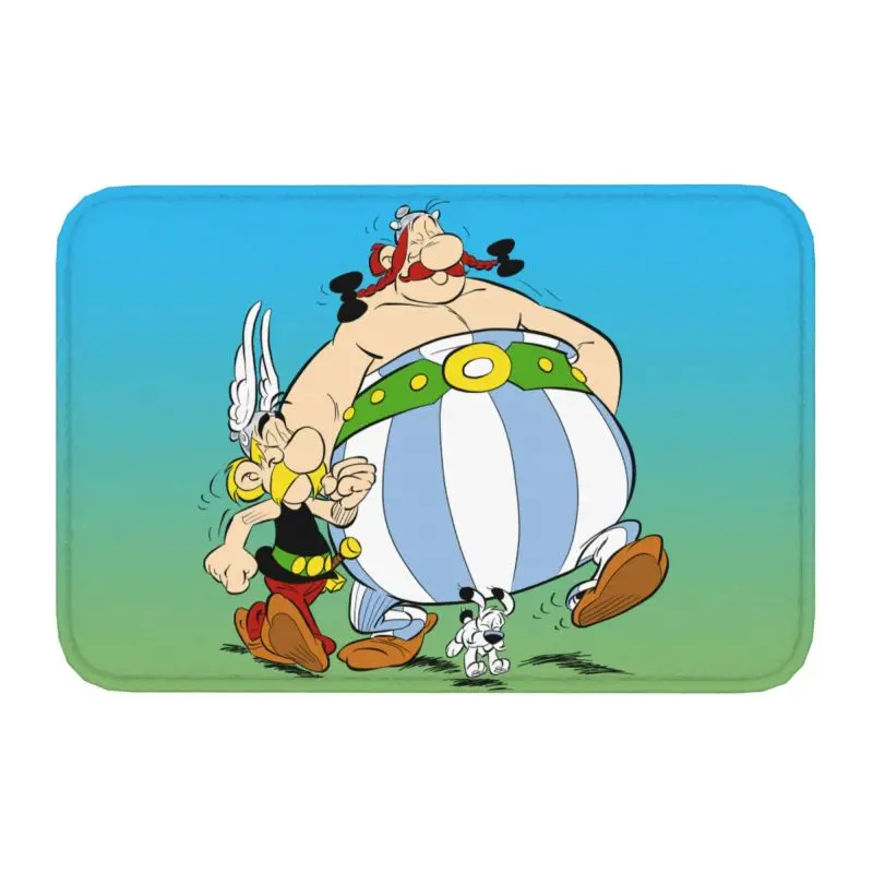 Custom Asterix And Obelix Doormat Non-Slip Entrance Bath Door Floor Mat Adventure Manga Getafix Dogmatix Living Room Carpet Rug