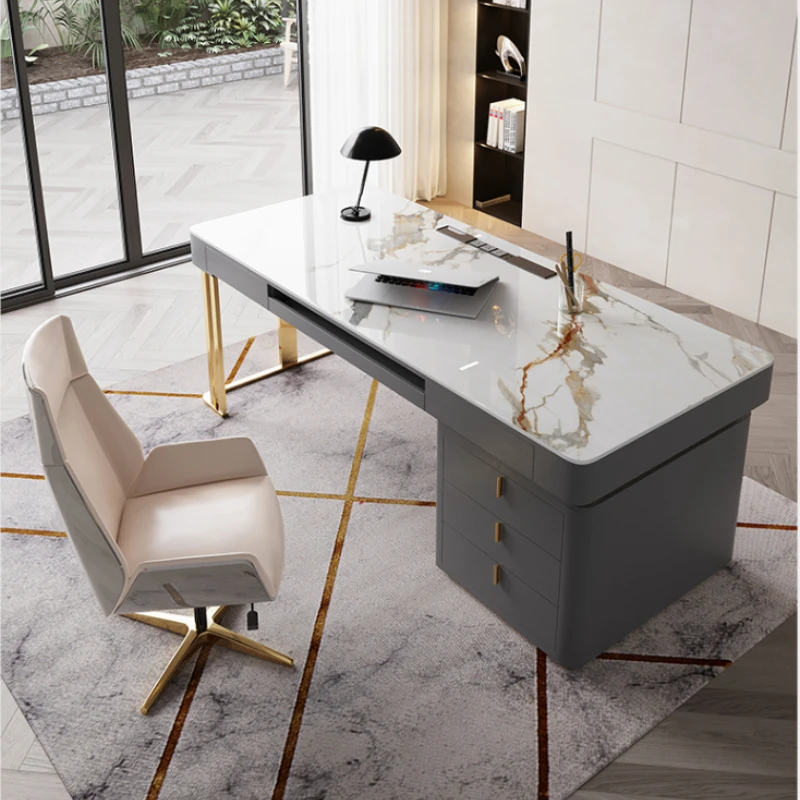 Light luxury desk rock slab simple modern Italian high-end beauty salon consultation medical beauty negotiation reception