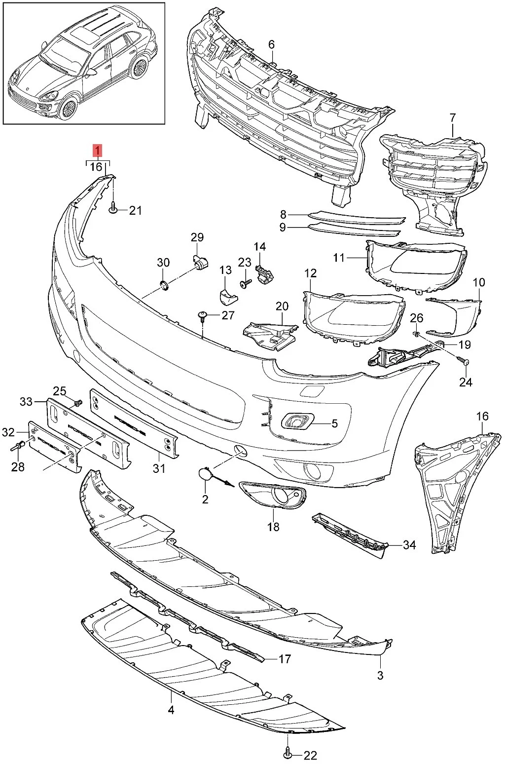 VD Auto parts Front Bumper Cover for Porsche Cayenne 92a OEM 95850521706G2X