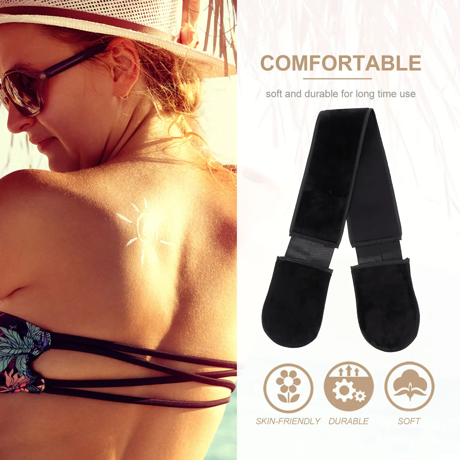 1 قطعة قفازات اليد لتنظيف الجسم قسط شريط طويل الاستحمام أداة الجلد ودية امتصاص الرطوبة تنفس دش حزام الظهر