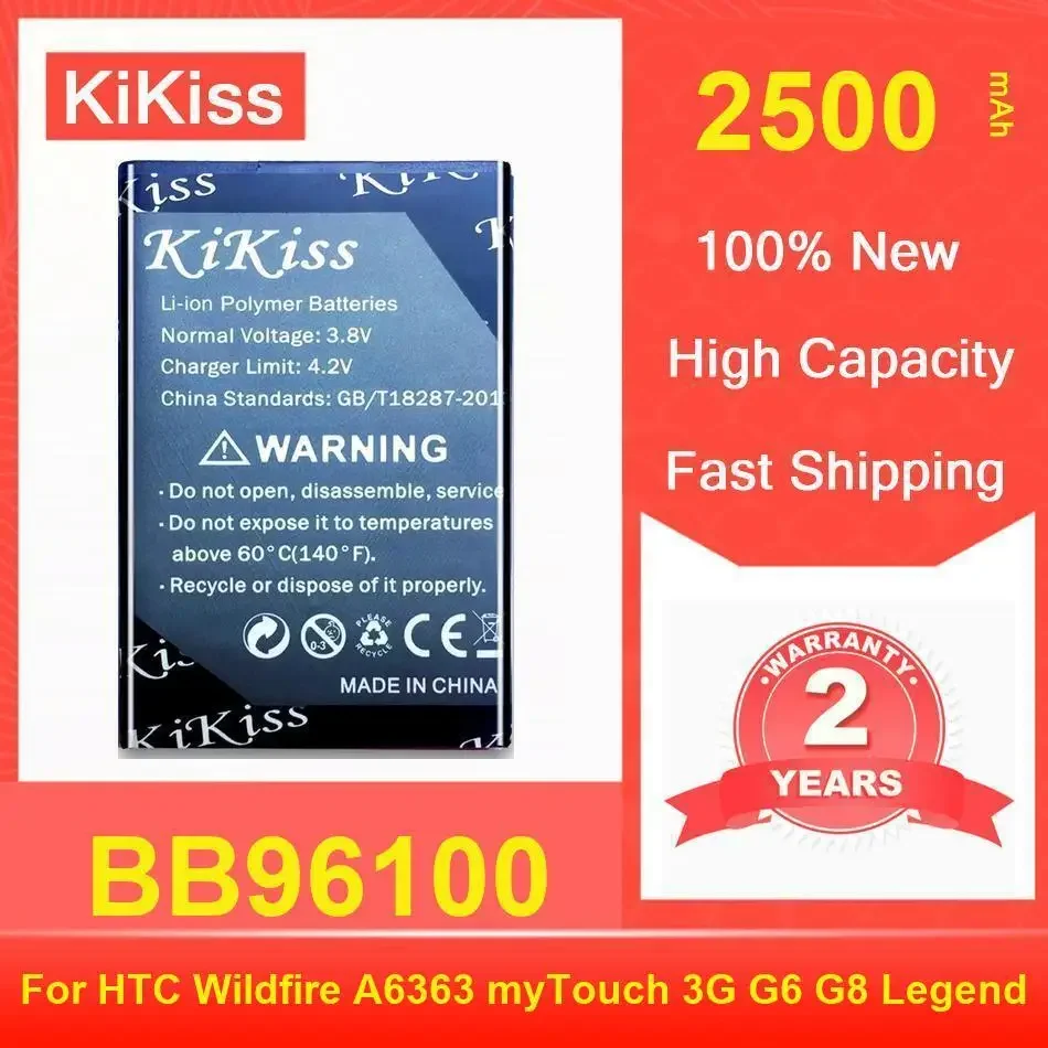 

Аккумулятор Kikiss 2500 мАч BB96100 для HTC Wildfire A6363 Mytouch 3G G6 G8 Legend