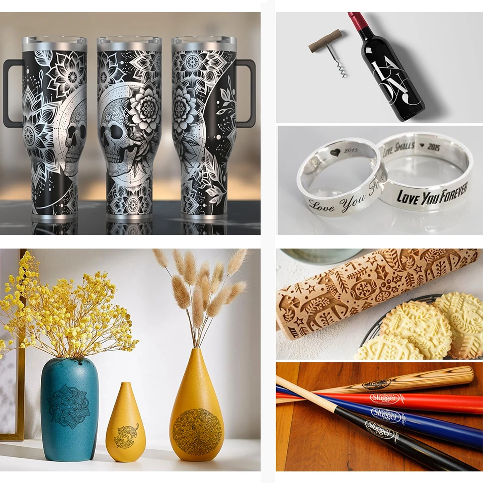 ACMER M4 Laser Engraver Rotary Module 4th Axis Rotary For Curved Surface 3-Jaw Rotary Axis Clamp Diameter 4-64mm Accessories