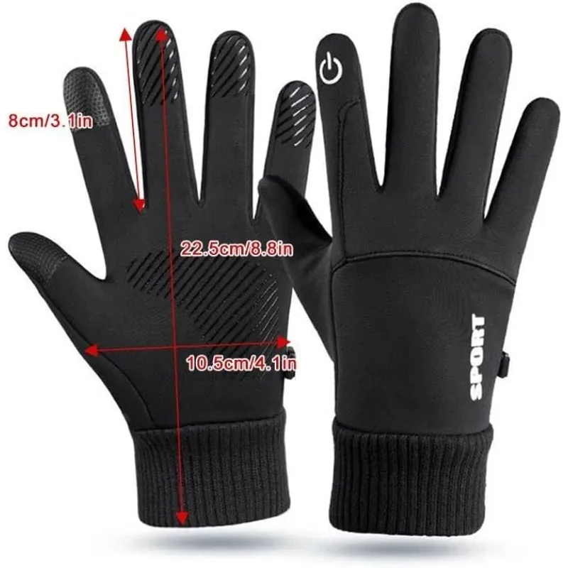 Guanti da moto riscaldati Guanti invernali caldi con dita intere Guanti in pile touch screen per moto da sci con riscaldamento impermeabile