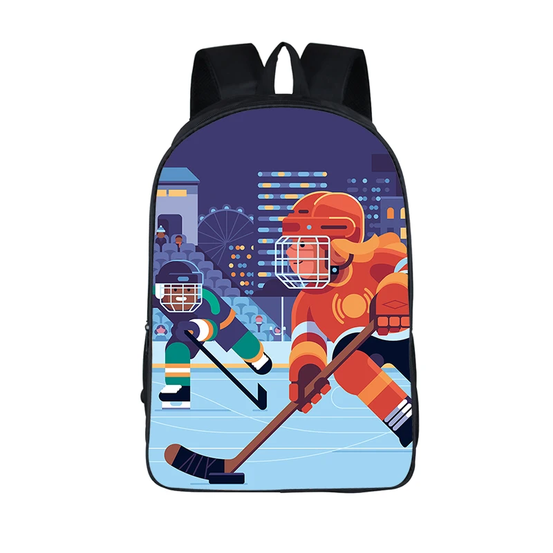 Ice Hockey Print Backpack Women Men Baseball Player Bookbags for Travel Children School Bag Laptop Rucksacks Kid Book Bags Gift