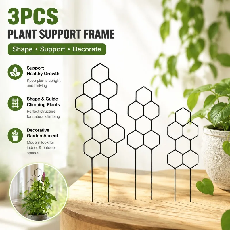 Creative Leaf Shape Climbing Trellis Cross-border Gardening Fixed Poles Outdoor Potted Plant Support Rack Vines Trailing Frame