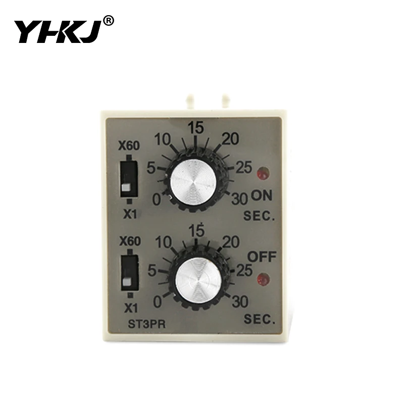 ST3PR Electrical Time Relay Twin Timer Relay Dual Cycle Time Relay With Socket Base