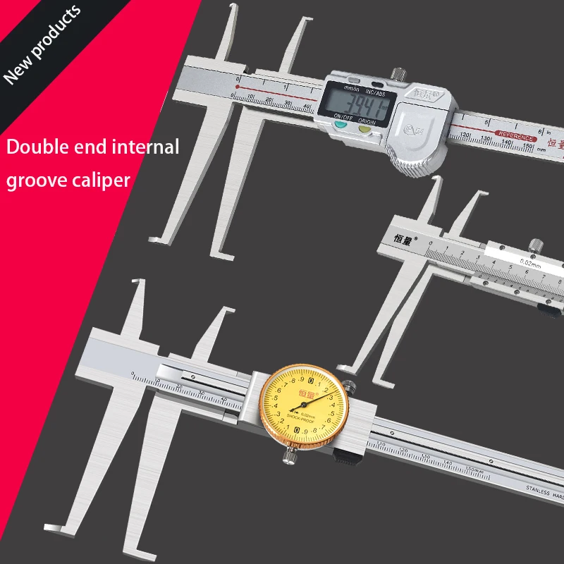 Double Internal Groove Digital Caliper 9-150mm Internal Groove Electronic Vernier Caliper Internal Hole Groove Diameter Caliper