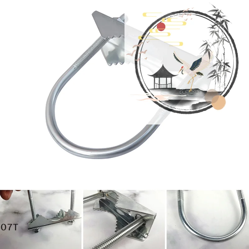 Antenna Mast Clamp Bracket Antenna Mount Clamp U-Bolt For Helium Miner Antenna Pipe Connection Assembly for Outdoor Yagi Antenna