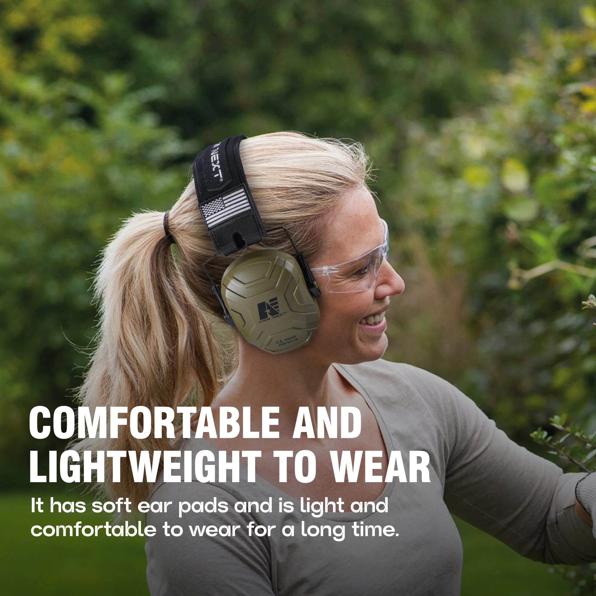 Foldable 26dB Professional Noise Cancelling Earmuffs Adjustable Hearing Protection Headset for Shooting Work Travel & Outdoor